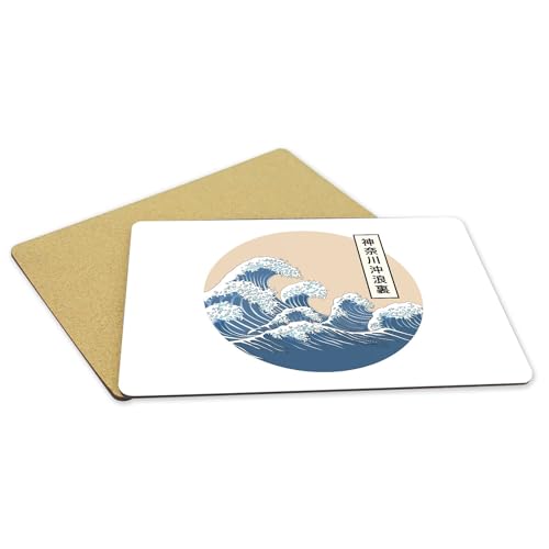 Sets de table Hokusai en liège pour stopper les taches et rayures sur vos tables de repas