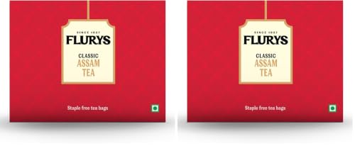 Image of Flurys Classic Assam 100 Teabag Envelopes | Bold & Full-Bodied Black Tea from Assam | Rich Aroma & Strong Flavour (Pack of 2)