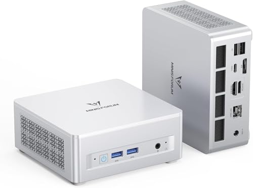 MINISFORUM UM880 Plus Barebone with Mini PC, AMD Ryzen 7 8845HS (8C/16T, Up to 5.1GHz), Radeon 780M Graphics, OCuLink, Triple Display, 8K@60Hz, 5 USB Ports, Wifi6E(NO RAM/SSD/OS)