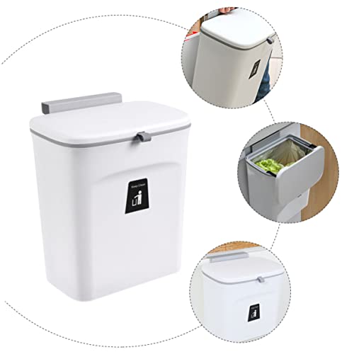 Caneca de basura rectangular blanca para colgar en pared miniatura 5