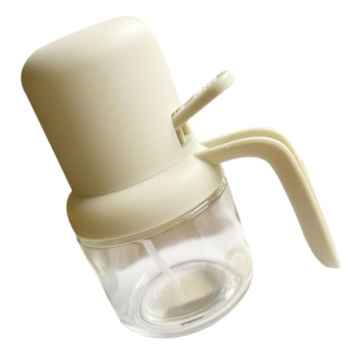 Abaodam Glass Oil Sprayer Bottle 180ml Press Type Cooking Dispenser Beige