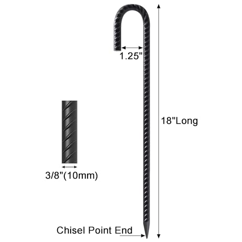 image for VVOKGO Rebar Stakes 18 Inch J Hook Heavy Duty Ground Anchors (16-Pack)
