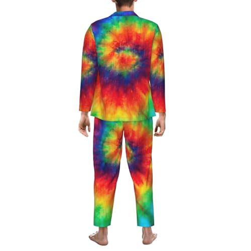 Pyjama à manches longues pour homme ensemble tie dye hippies