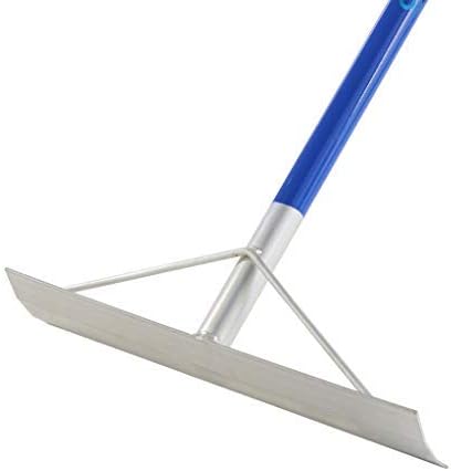 DTW Concrete Rake Placer - Concrete Rake, Heavy Duty & Lightweight Reinforced Head 60" Pole 19" Head