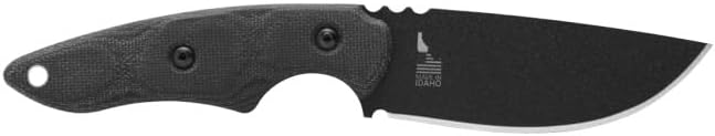 Tops Knives 3 Pointer Full Tang Fixed Blade- Black Traction Coating Blade Finish- Black Kydex Sheath w/Beta Loop