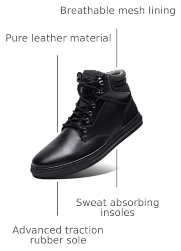 Image of Arkbird Casual Sneaker Boots, High-Top Sneakers Lace-up Leather Chukka Shoes for Men