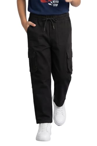 Image of Allen Solly Boys' Cotton Cargo Trousers | Multi-Pocket Design | Regular Fit | Comfort Wear | Casual & Outdoor Style
