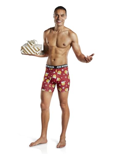 JOE BOXER Santa Briefs for Men Pack of 4, Performance Mesh Boxer Briefs for Men, Christmas Underwear for Men3