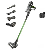 Greenworks Kabelloser Staubsauger, hohe Saugleistung, Hepa-Filter, Tierhaaraufsatz, 3 Leistungsstufen, Ladegerät für die Wandmontage, 3 Jahre Garantie, Grün
