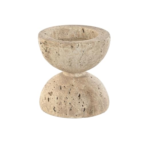 Home ESPRIT Candle Holder Beige Magnesium 12 x 12 x 12.7 cm