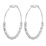 YKKZART Silver Hoop Earrings for Women Silver Big Hoop Earrings Hypoallergenic Lightweight Thin Hoop Earrings for Girl Birthday Gifts