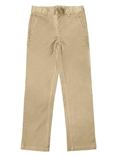 Bienzoe Boys Adjustable Waist Slim Cotton Stretch School Pants