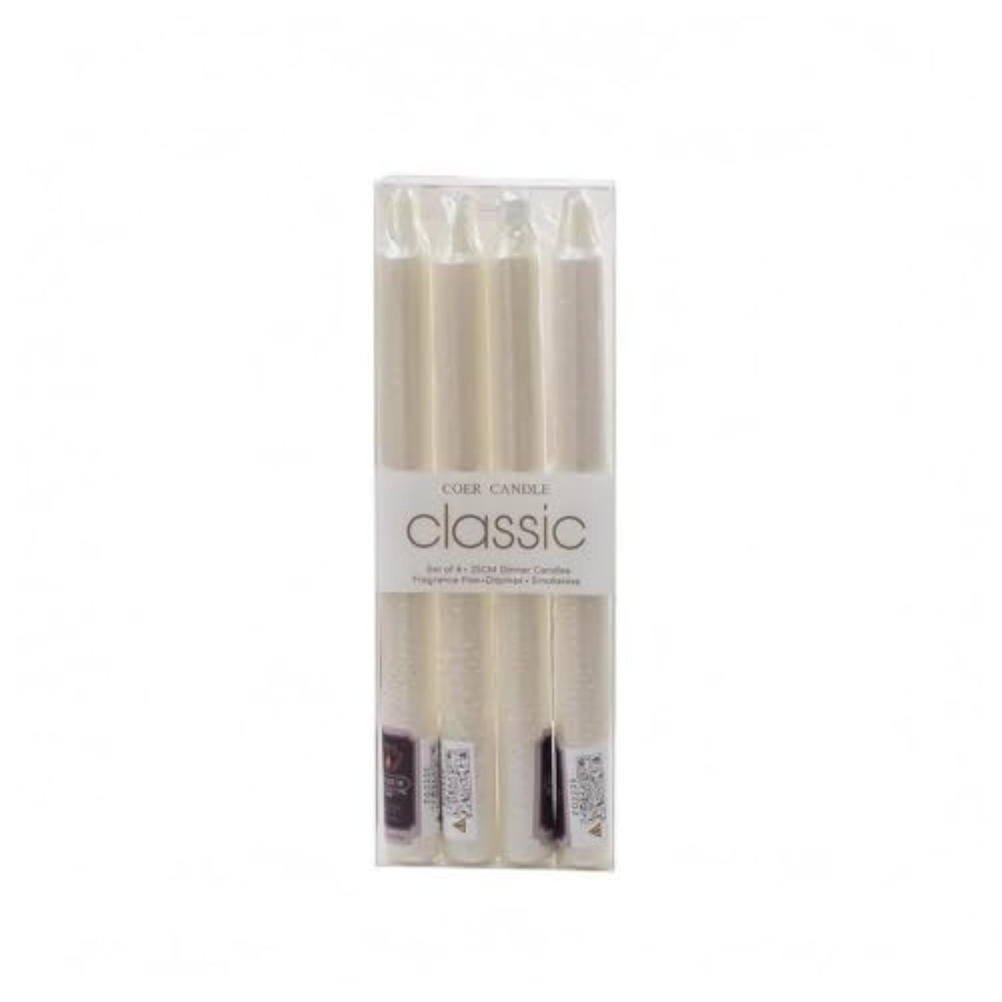 4 Pieces Flat Top White Pillar Candle Visible Wick