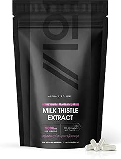 Milk Thistle Extract - 5000mg per Capsule  80% Silymarin Content - Non GMO, Gluten Free, Halal - 120 Vegan Capsules