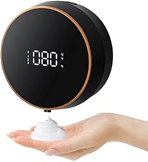 Automatic Soap Dispenser Wall Mounted, 300ml Touchless Hand Sanitizer Dispenser, USB Charging Wall-mounted LED Display Sensor Hand Soap Dispenser for Bathroom, Kitchen (Black)