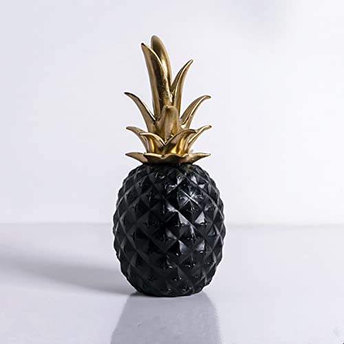 Veemoon Decoration Sculpture Modern Pineapple Office Room Desk Black Ornament Fruit Table Style Statue Crafts Decor: Desktop Kitchen Statues For Simulation Figurine Living Ceramic #TOP6