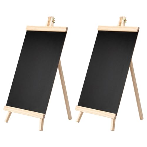 NUOBESTY Letreros de Pizarra Decorativos para Bodas y Fiestas, 2 Piezas 16x29 Cm, Tablero de Mensajes Reutilizable de Madera Rústica para Menú y Etiquetado de Alimentos en Cafeterías