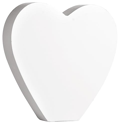 Rayher MDF-Symbol Herz, weiß, 11 x 11 cm, Stärke 2 cm, 3D-Symbol Holz, Holz-Herz, FSC zertifiziert, 64567102