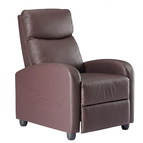 Sweetcrispy Recliner Chair PU Leather Recliner Sofa No Massage, Home Theater Seating with Lumbar...