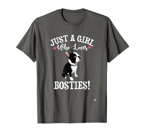 Girl Who Loves Boston Terrier Lover Maglietta