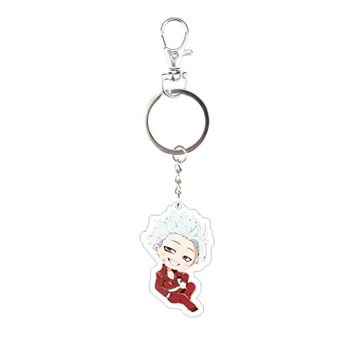 Sanheng faultless Anime The Seven Deadly Sins Anime Character Pendant Key chain Key ring Key Charm(None 468755MM)