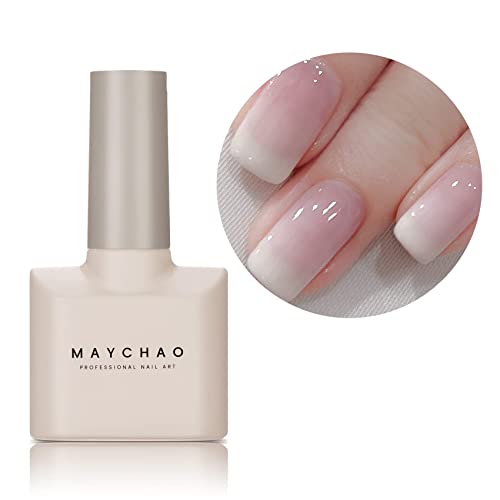 MAYCHAO Gel Nail Polish, 15ML Milky White Gel Nail Polish, Soak Off UV LED Nail Gel Polish Nail Art Starter Manicure Salon DIY at Home, 0.5 OZ