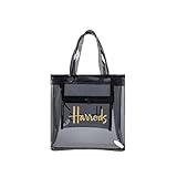 Matériel principal: PVC ATMACA Sac a main femme Clear Tote Shoping Bag Eco Signature Signature Transparent Shopper Handbag Et Gymnase Femmes De Travail Bourses Pour Plage-S
