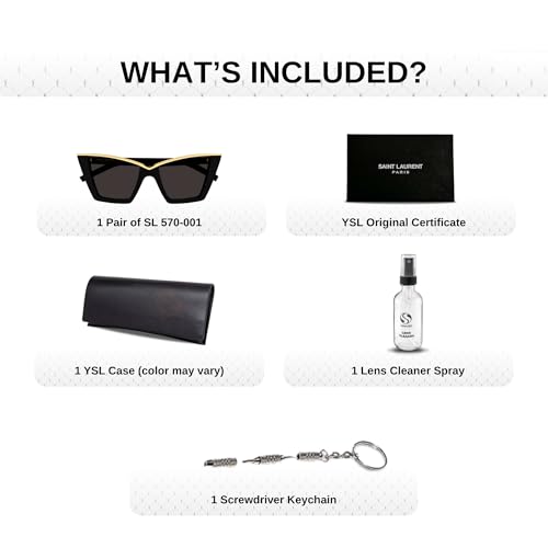 SAINT LAURENT SL 570 Cat-Eye shape Sunglasses + Bundle with eSHADES Luxury Eyewear Kit4