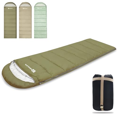 Backpacking Sleeping Bags for Adults, Unzip to Blanket, Waterproof, Lightweight, Camping, Portable Sleeping Bags Outdoor Travel Hiking(3lb-Dark Green)