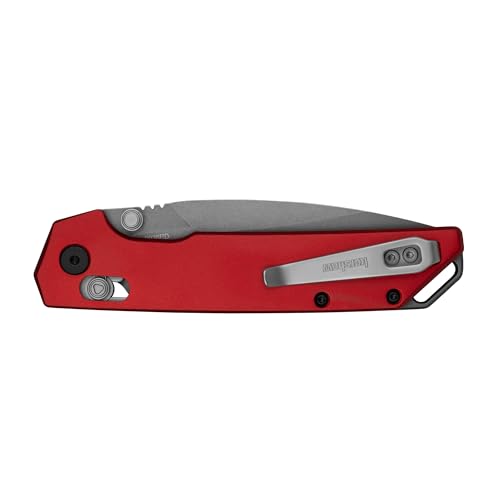 Image of Kershaw Iridium Pocket Knife, Red, 3.4 Inch Spear Point Blade