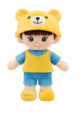 Image of Addie boy Soft Toy for Girls Boys Kids, Yellow&Sky Blue, Doll Plush Stuffed Baby Teddy Gift Birthday, 40 cm