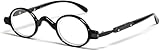 Calabria R314/R501S Vintage Retro Metal Reading Glasses +1.50 Black Men Women Designer Professor Round Single Power Readers