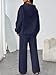Trendy Queen Womens 2 Piece Outfits Lounge Fall Fashion Sets Oversized Sweatshirts Wide Leg Pants Sweatsuits Winter Clothes Navy M
