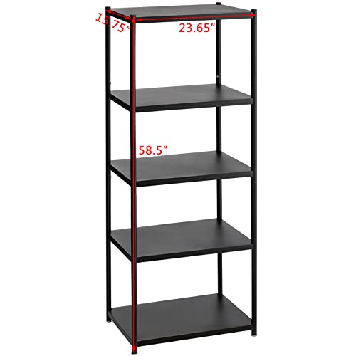 Alimorden 24 Inch 5 Tire Storage Shelf Metal Wire Shelving Rcak Black Utility Rack Standing Corner Storage Cabinet #TOP3