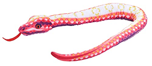 WILD REPUBLIC Plush Snake, Vibes Bright, Purple, Light and Sound, 54 inches, Gift for Kids, Plush Toy, Fill is Spun Recycled Water Bottles