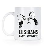LIBBY'S BENCHMARK27 DESIGNS Lesbians Eat What Mug Funny Lesbian Coffee Mugs LGBTQ Cup