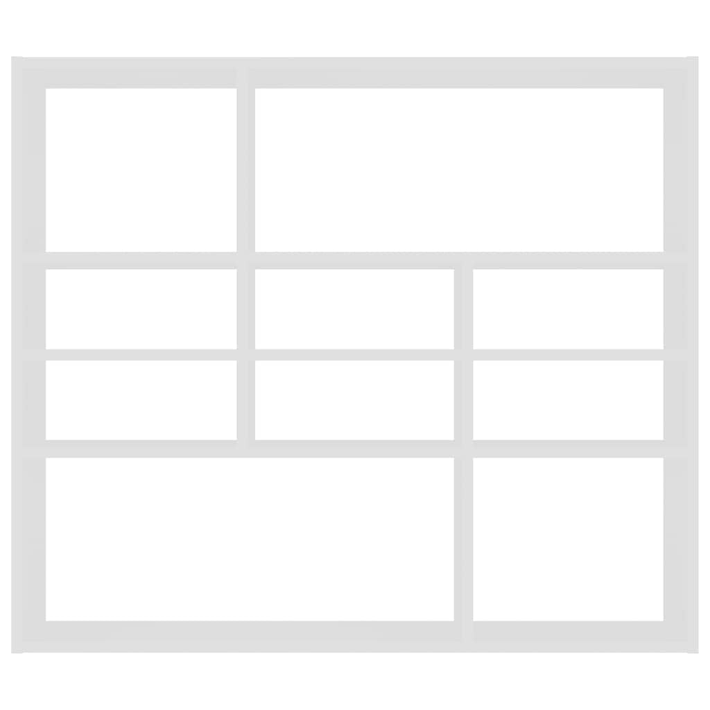 Estantería de pared blanca de madera 90 x 16 x 78 cm con 10 compartimentos abiertos, ahorra espacio y es resistente para salón, dormitorio, pasillo, cocina, baño, almacenamiento versátil y