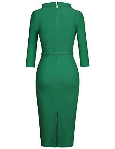 Image of MUXXN Women's 1950s Vintage 3 /4 Sleeve Elegant Collar Cocktail Evening Dress