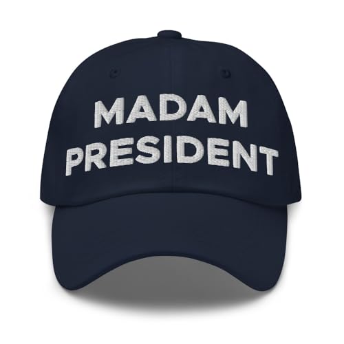 Hogue WS LLC Madam President Hat (Embroidered Dad Cap) Kamala Harris for President Hats Navy