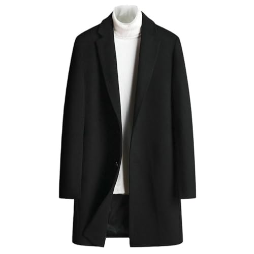 Trench mi-long en laine pour homme manteau chaud automne hiver