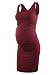 Liu & Qu Women's Maternity Sleeveless Tank Dresses Mama Scoop Neck Baby Shower Vestido Wine Red M