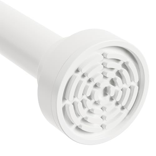 Duschstange zum Klemmen 76.2-152.4cm, Teleskopstange Duschvorhangstange Edelstahl Ausziehbar, Klemmstange Duschvorhang Zum Klemmen, Gardinenstange ohne Bohren für Dusche, Badewanne, Badezimmer weiß