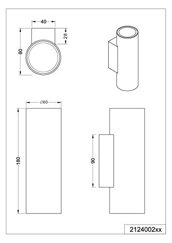 TRIO Leuchten 212400232 - Lampada da parete