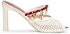 Sandalias de tacón block con punta descubierta y concha para mujer, mulas de malla tipo slip-on 2