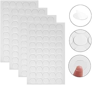 FUYOAL 200 Pcs Double Sided Sticky Pads, 10mm Clear Sticky Dots Stickers Removable Waterproof No Trace Round Sticky Putty Traceless Sticky Pads for Wood Glass Metal Plastic Decoration