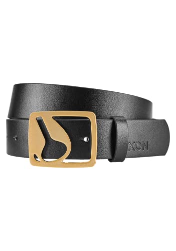 NIXON Icon Cut Out Vegan Belt - Black/Gold - Large