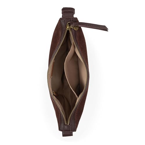 Image of The Sak Tess Leather Crescent Shoulder Bag - Premium Women's Handbag for Everyday & Travel - Adjustable Strap with Zipper Closure - Whiskey