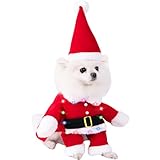 LED Light Up Dog Christmas Costumes Suit with Cap Dog Santa Costume Cat Xmas Costumes (Small)