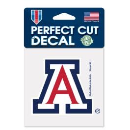 NCAA University of Arizona 52830012 Perfect Cut Color Decal, 4" x 4", Black