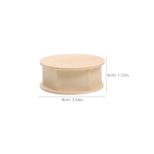 Image of SEWACC 6 Pcs Diy Storage Box Small Containers Clay Storage Bins Simple Holder Wood Case Sundries Case Wood Organizing Container Small en Box Round